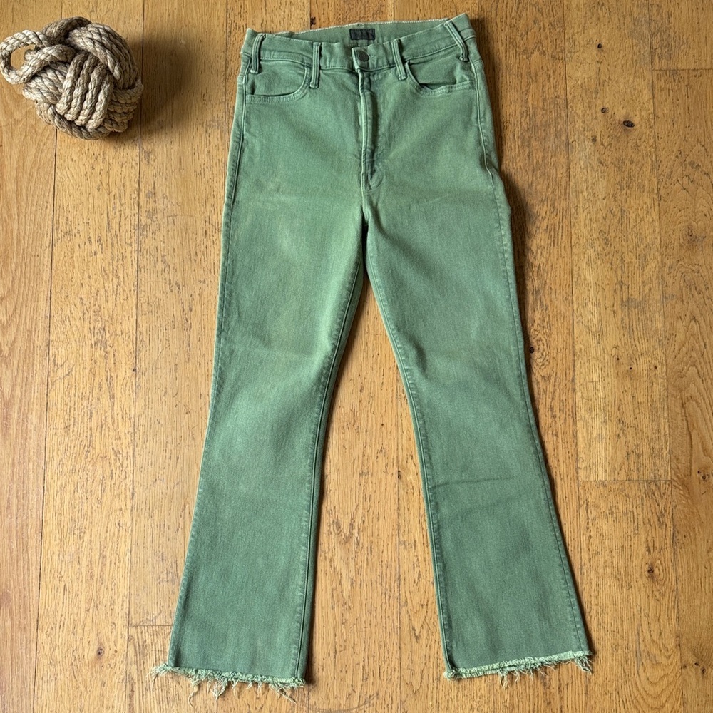 MOTHER Green Flare Jeans